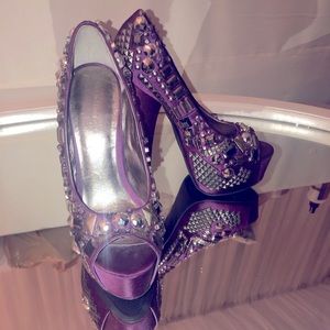 Purple with studs heels